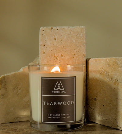 Teakwood Candle - Soy Blend With Wood Wick